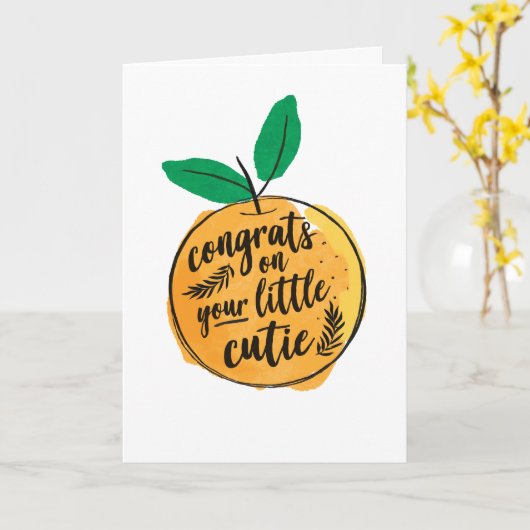 おめでとうの小さなかわいこちゃんの赤ちゃんシャワーカード カード (黄色い花)