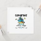 おめでとうの巧妙な下駄の漫画のハトのユーモア カード (正面/裏面インサイチュ)