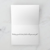 おめでとうの新しいジョブバラ金ゴールドフェイクグリッター カード (内部)