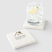 おめでとうの新しい家実在主地就任t ストーンコースター (横)