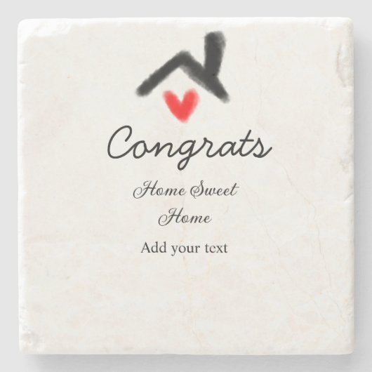 おめでとうの新しい家実在主地就任t ストーンコースター (正面)