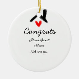 おめでとうの新しい家実在主地就任t セラミックオーナメント