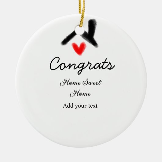 おめでとうの新しい家実在主地就任t セラミックオーナメント (正面)