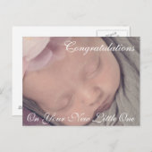 おめでとうの新生児ガールカード 案内ポストカード (正面/裏面)