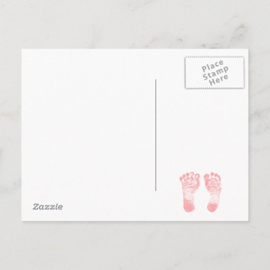 おめでとうの新生児ガールカード 案内ポストカード (裏面)