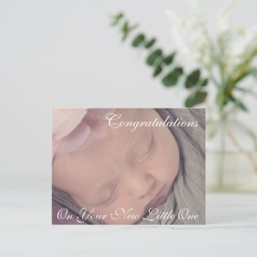 おめでとうの新生児ガールカード 案内ポストカード (スタンド正面)