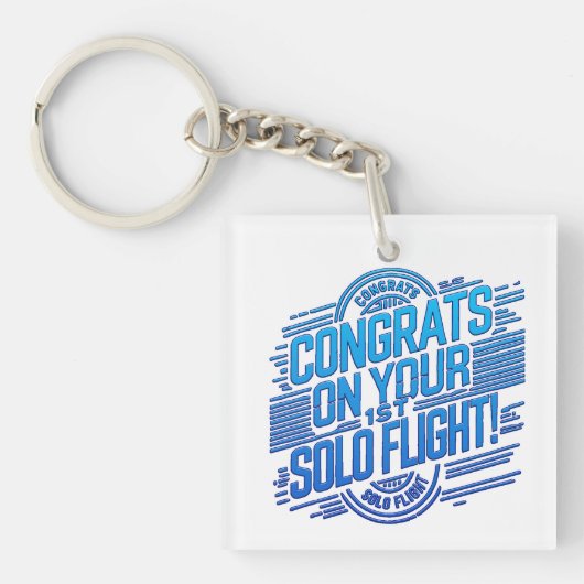 おめでとうの最初の単独飛行 キーホルダー (正面)
