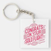 おめでとうの最初の単独飛行 キーホルダー (正面)