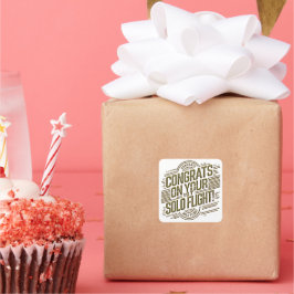 おめでとうの最初の単独飛行 スクエアシール