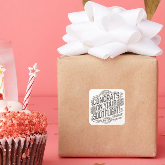 おめでとうの最初の単独飛行 スクエアシール (パーティー)