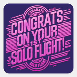 おめでとうの最初の単独飛行 スクエアシール