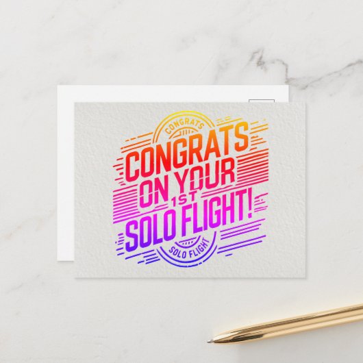 おめでとうの最初の単独飛行 ポストカード (正面/裏面インサイチュ)