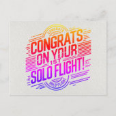 おめでとうの最初の単独飛行 ポストカード (正面)