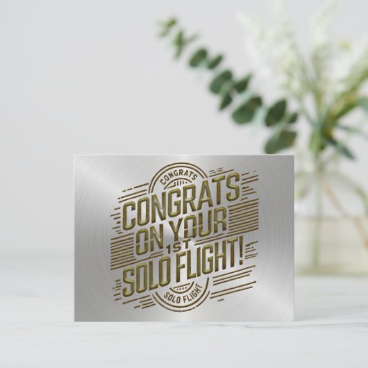おめでとうの最初の単独飛行 ポストカード (スタンド正面)