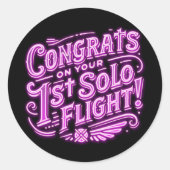 おめでとうの最初の単独飛行 ラウンドシール (正面)