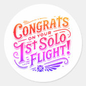 おめでとうの最初の単独飛行 ラウンドシール (正面)