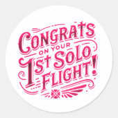 おめでとうの最初の単独飛行 ラウンドシール (正面)