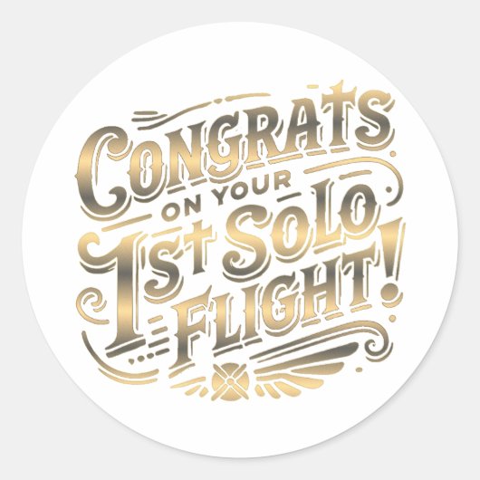 おめでとうの最初の単独飛行 ラウンドシール (正面)