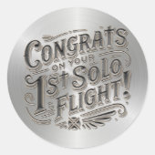 おめでとうの最初の単独飛行 ラウンドシール (正面)