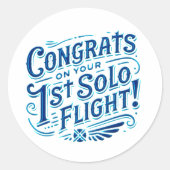 おめでとうの最初の単独飛行 ラウンドシール (正面)