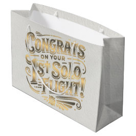 おめでとうの最初の単独飛行 ラージペーパーバッグ