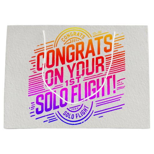 おめでとうの最初の単独飛行 ラージペーパーバッグ (正面)