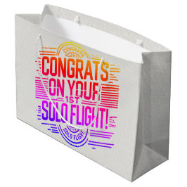 おめでとうの最初の単独飛行 ラージペーパーバッグ