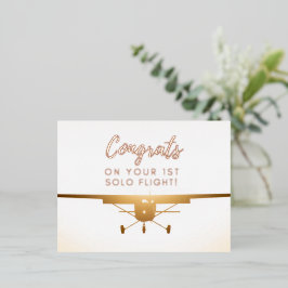 おめでとうの最初の単独飛行 箔シーズンポストカード
