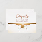 おめでとうの最初の単独飛行 箔シーズンポストカード (正面/裏面)