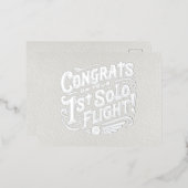 おめでとうの最初の単独飛行 箔シーズンポストカード (正面/裏面)