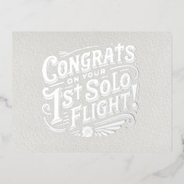 おめでとうの最初の単独飛行 箔シーズンポストカード