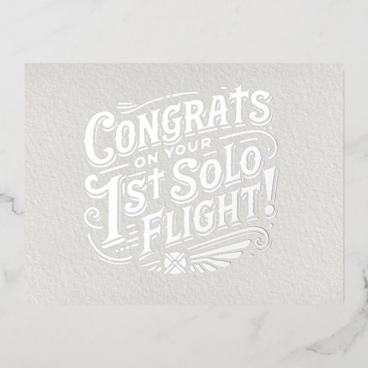 おめでとうの最初の単独飛行 箔シーズンポストカード (正面)