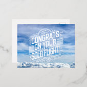 おめでとうの最初の単独飛行 箔シーズンポストカード (正面/裏面)