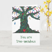 おめでとうの木の付いたカード/勇気付けられる カード (黄色い花)