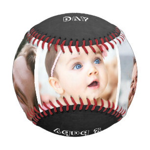 「おめでとうの父」の日、3日目のフォトコラージュ・チャルクボード 野球ボール