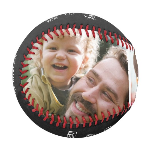 「おめでとうの父」の日、3日目のフォトコラージュ・チャルクボード 野球ボール (正面左)