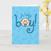 おめでとうの男の赤ちゃん!おおー！おおー！ カード (黄色い花)