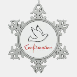 おめでとうの確認金ゴールド、赤 スノーフレークピューターオーナメント