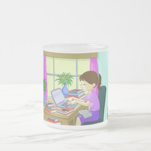 おめでとうのMD学位、本おもしろい、かわいいグラード フロストグラスマグカップ (中央)