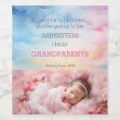 おめでとうはあなたは祖父母のベビーガール ワインラベル (シングルラベル)