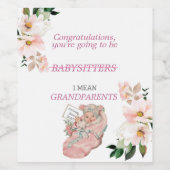 おめでとうはあなたは祖父母のベビーガール ワインラベル (シングルラベル)