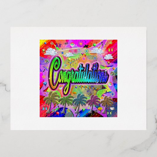 おめでとうはがき～ビスタ表現ー 箔シーズンポストカード (正面)