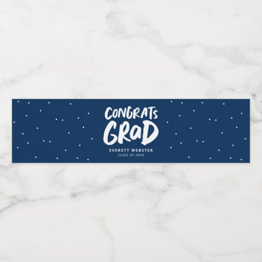 おめでとうはっきりした卒業パーソナライズされた ペットボトルラベル (シングルラベル)