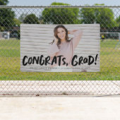 おめでとうはっきりした卒業ブラックワン写真卒業 横断幕 (インサイチュ)