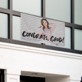 おめでとうはっきりした卒業ブラックワン写真卒業 横断幕 (ビルの外側)