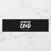 おめでとうはっきりした卒業白黒 ペットボトルラベル (シングルラベル)