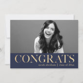 おめでとうはっきりした2枚の写真卒業パーティー 招待状 (正面)