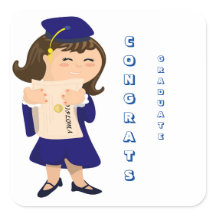 おめでとうは女の子のステッカーを卒業させます