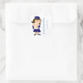 おめでとうは女の子のステッカーを卒業させます スクエアシール (バッグ)