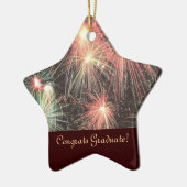 おめでとうは星のオーナメントを卒業させます セラミックオーナメント (左)